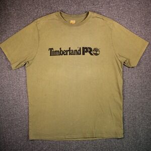 Timberland PRO T-Shirt Mens Large‎ Olive Green Workwear Casual Logo Tee TB0A1H0Q